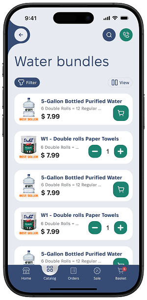 WaterOne - water delivery app designed by chizz.team