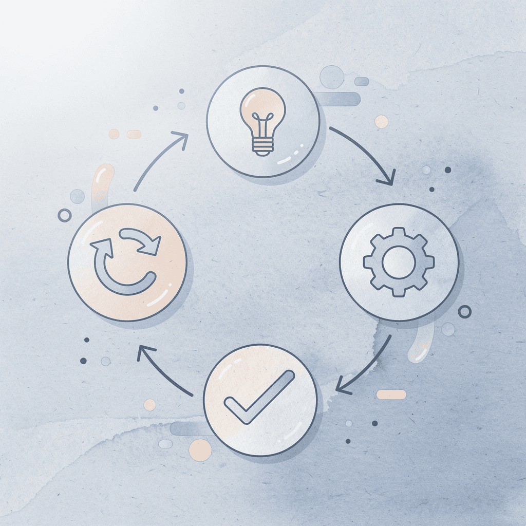 Cycle showing continuous creative exploration and development