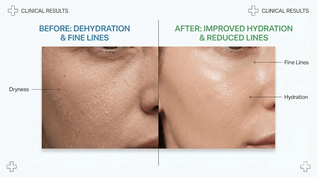 Collagen peptides skin benefits before and after comparison