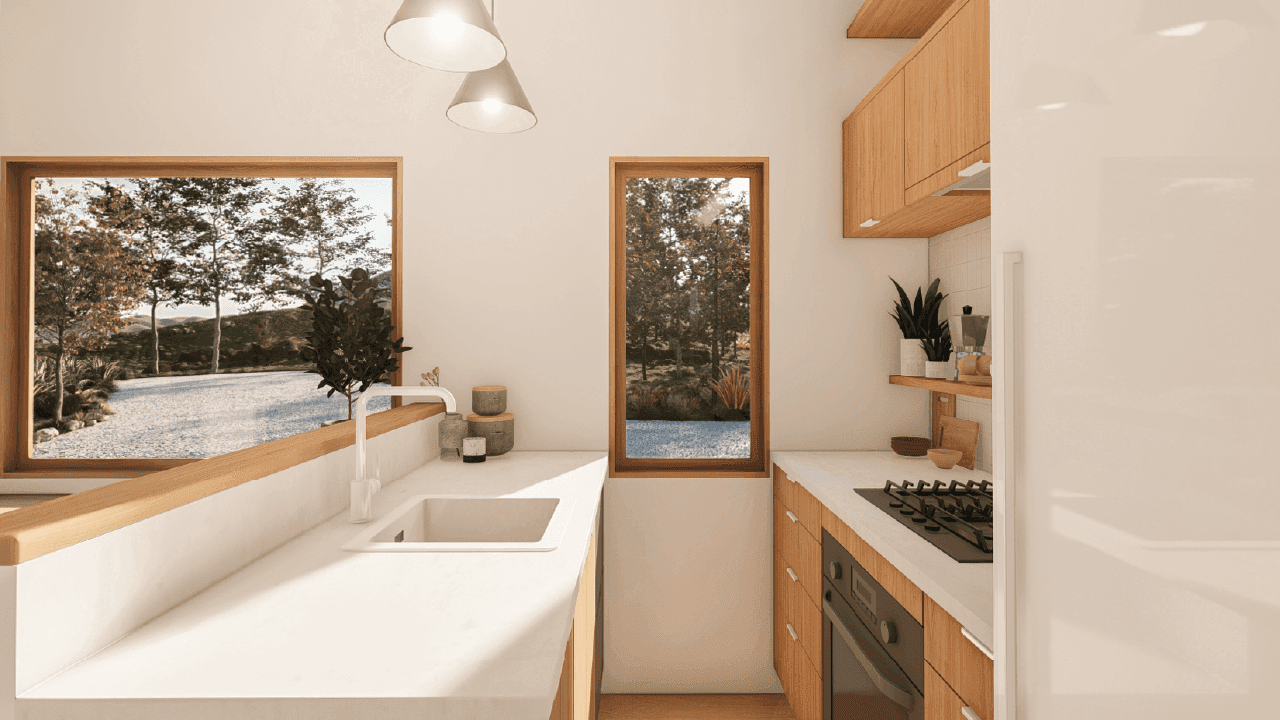 Aalto 9m/30ft tiny house kitchen