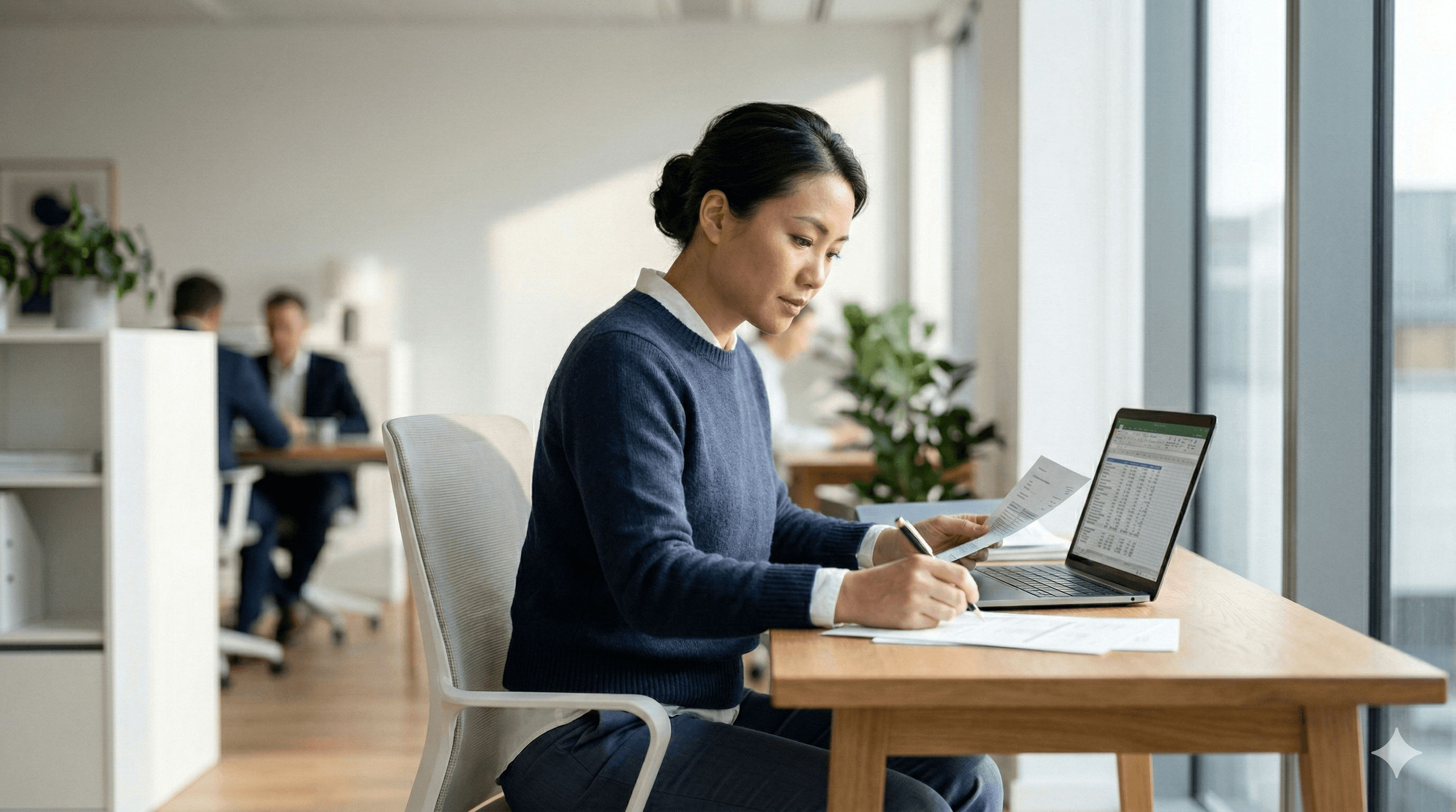 프리랜서가 본인의 세금을 직접 계산하고 있는 모습
