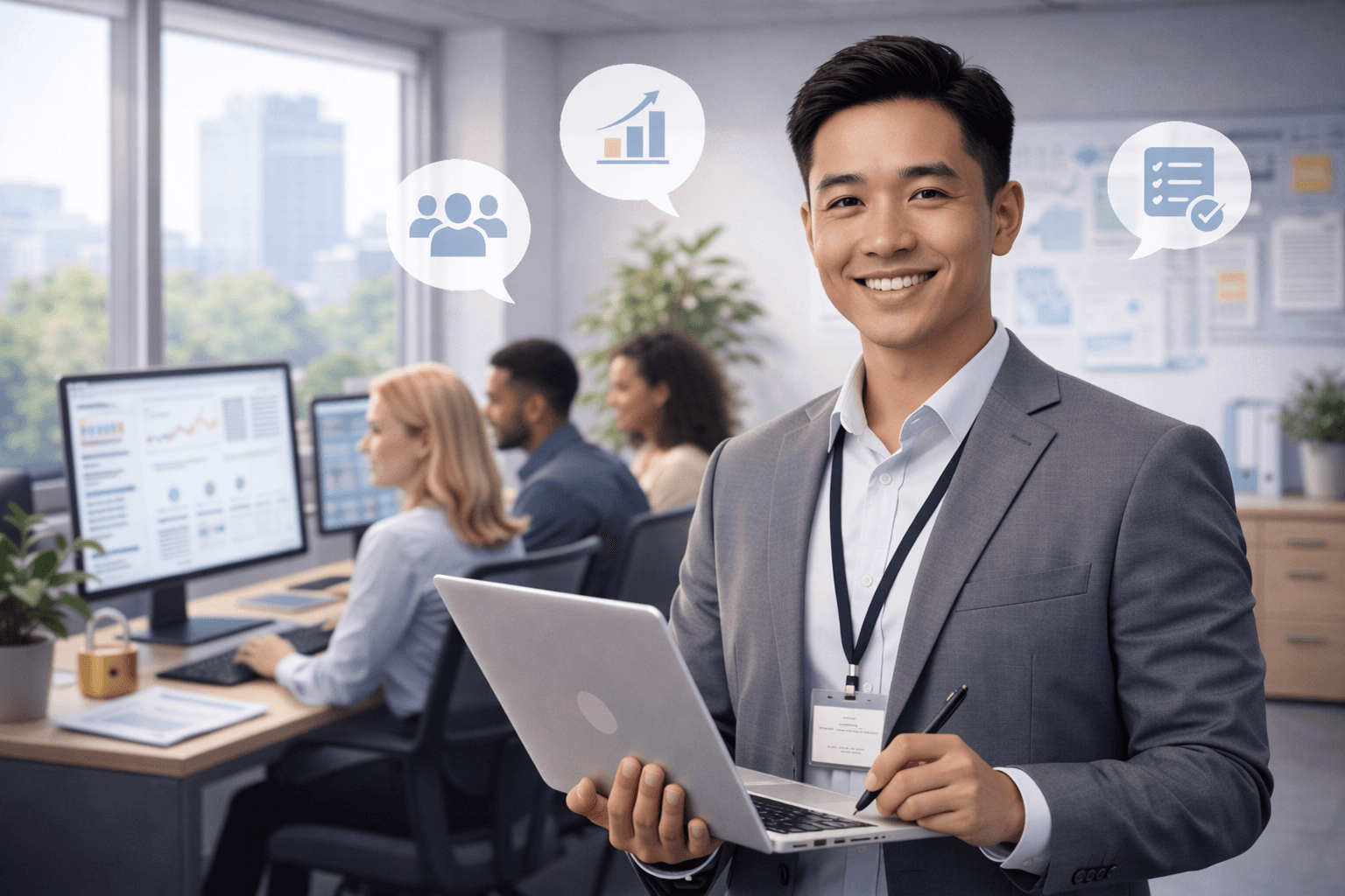 A diagram showing a central node connected to multiple other nodes, representing a network or system.