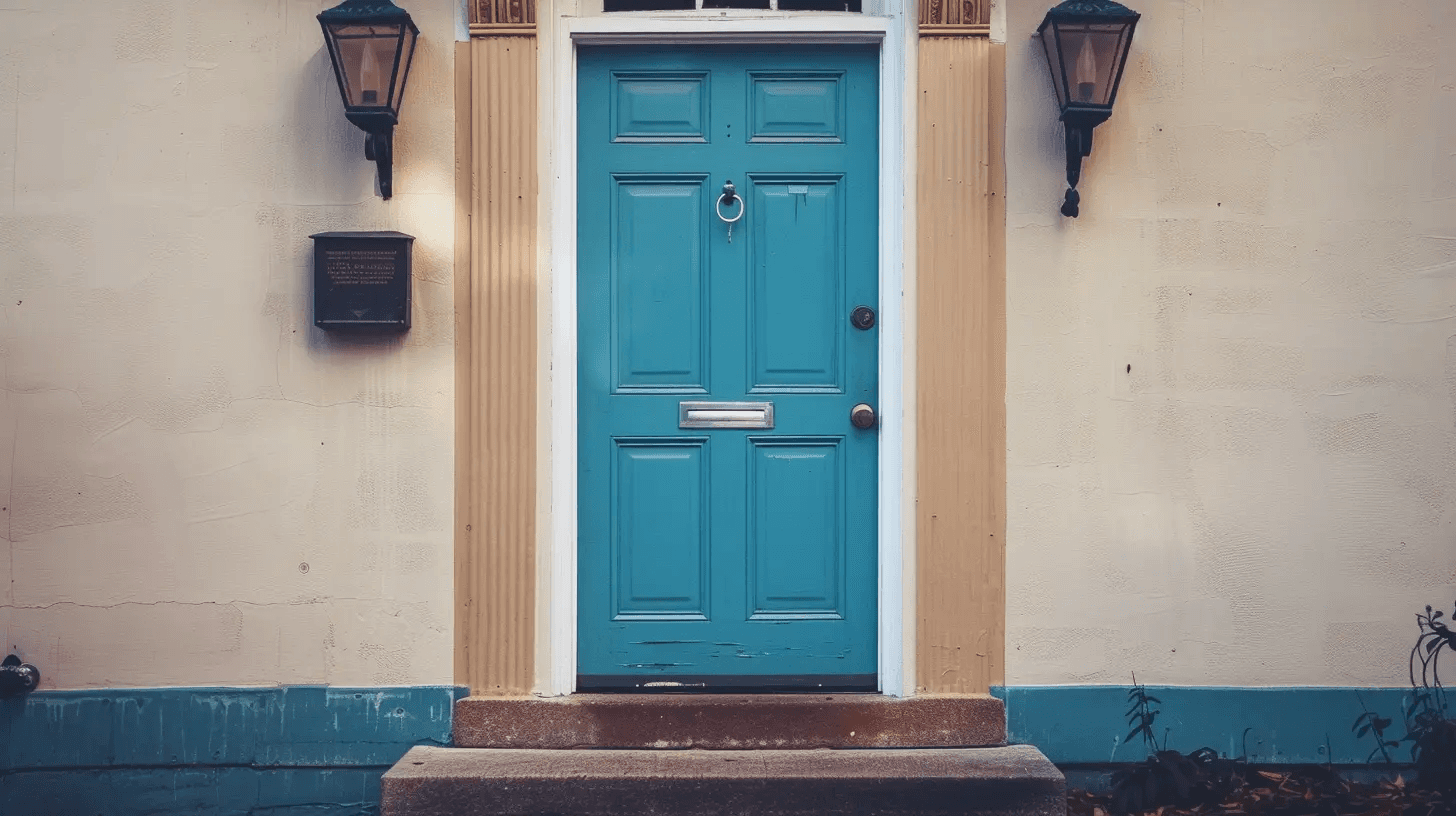 clean-blue-fiberglass-door