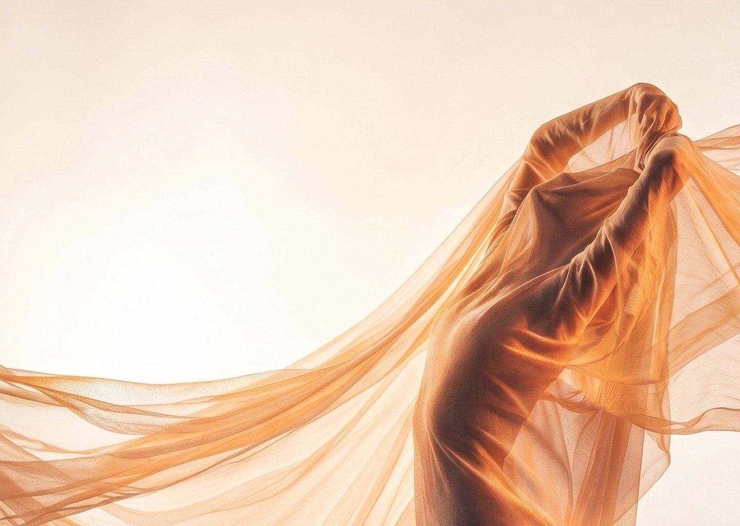 In a softly lit, atmospheric image, a silhouette of a person with long hair stands against a gradient blue background, evoking a sense of mystery and introspection.