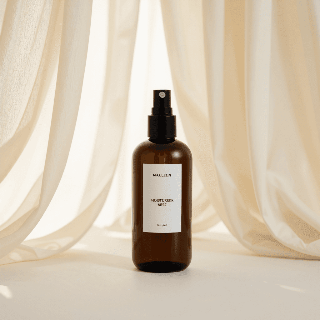 product photography of a bottle of moisturizer mist