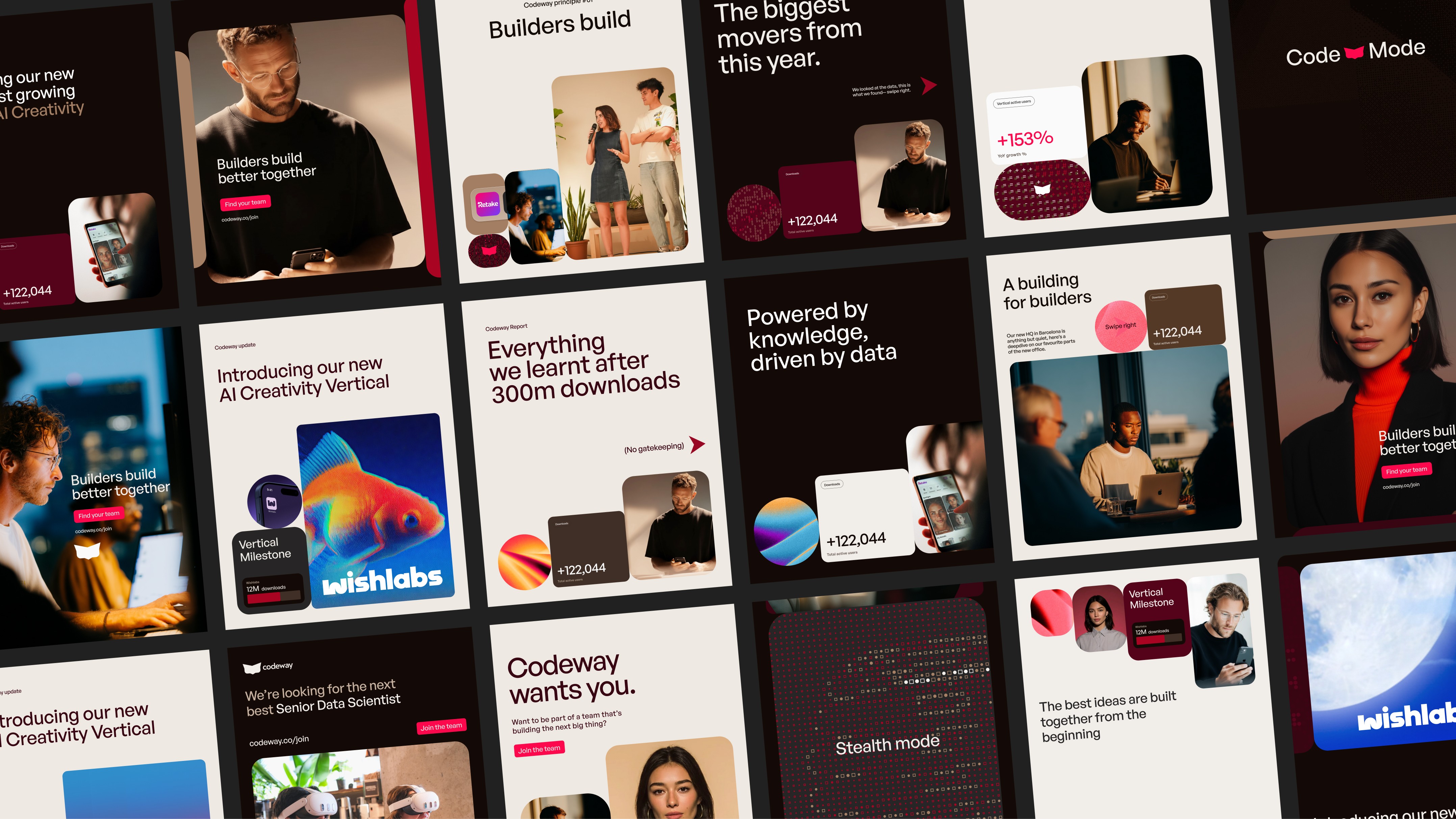 Social media templates and campaign assets designed by Sprint Dept for Codeway’s brand launch. Sprint Dept’s 10-day creative sprint includes ready-to-deploy social assets, ensuring Series A SaaS companies can launch their new brand identity immediately.