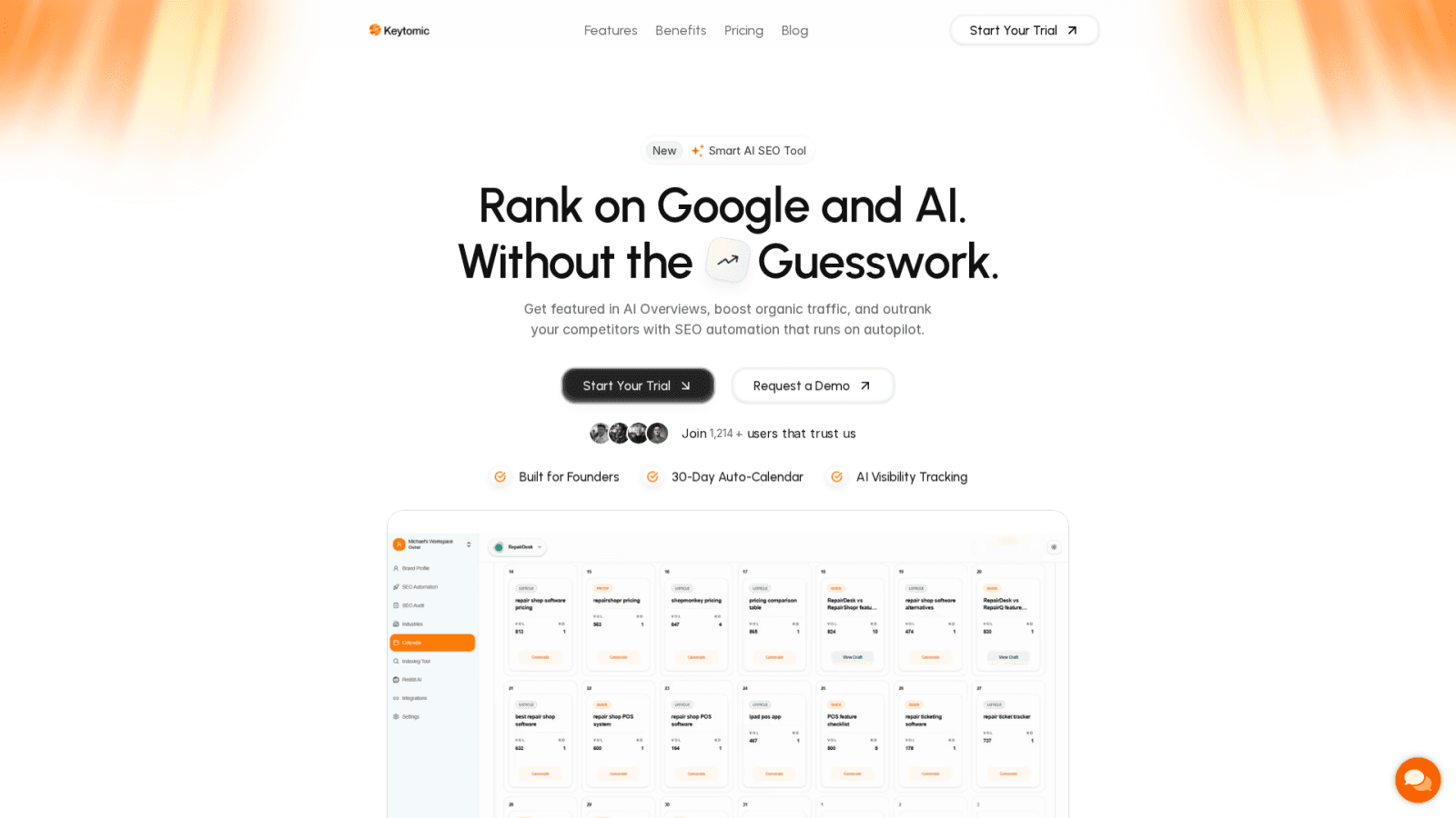 Keytomic SEO Health Audit dashboard displaying HTML file size analysis and optimization recommendations