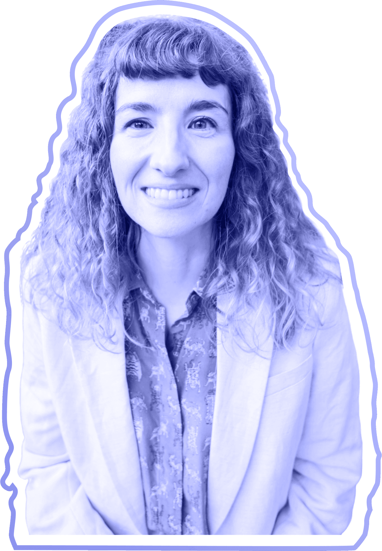 Angeliki portrait cutout in blue