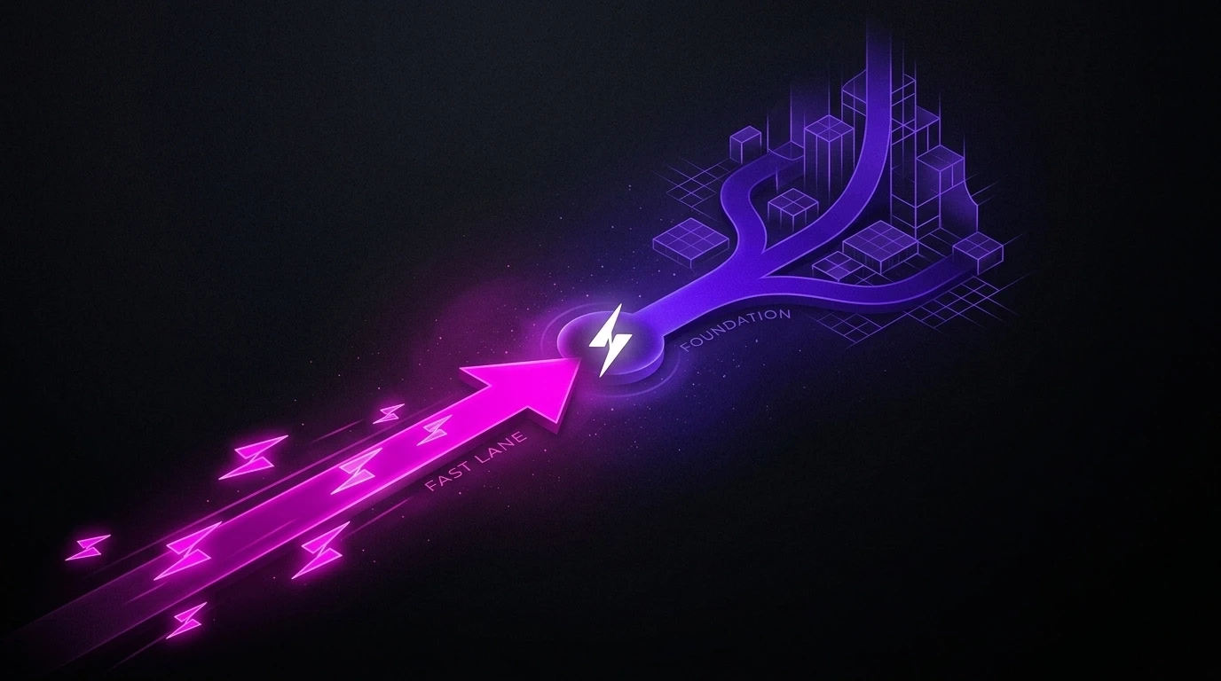 a modern diagram with a purple and pink flow chart