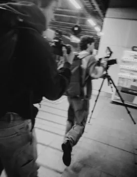 Reilin walking around with camera gear