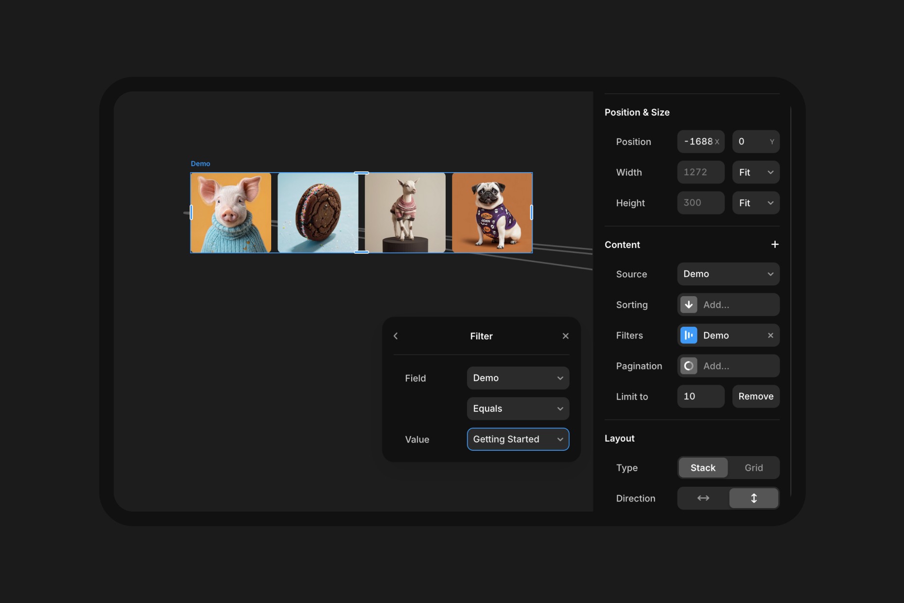 Filtering a Framer CMS collection to showcase only one CMS gallery on non CMS pages