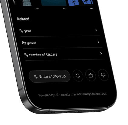 Discovery refinement panel with options to filter content by specific data points like year or awards