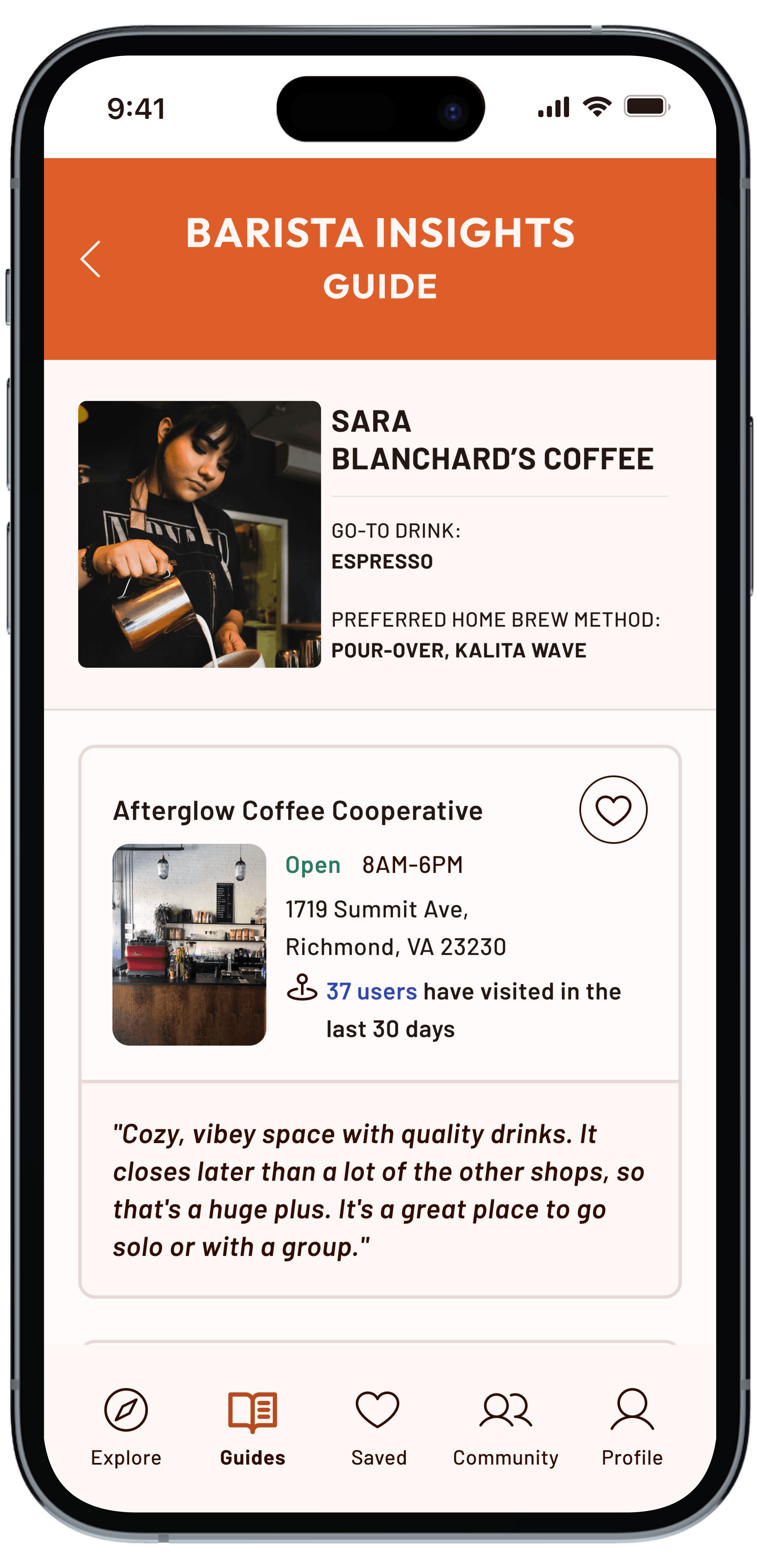 iPhone mockup featuring Dabbio's Barista Insights guide