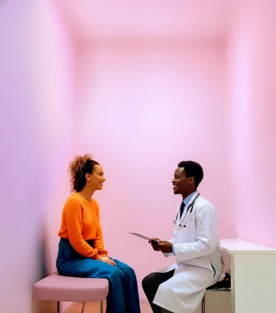 Doctor meeting with a patient in a clinical setting, representing Synapti Health’s value based care training that accelerates team readiness for new ACO contracts and reduces ramp-up time.