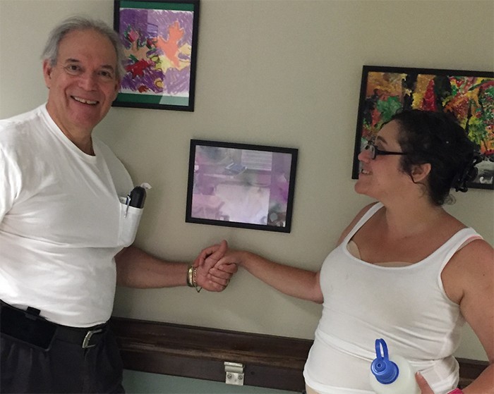 With Alan and her art