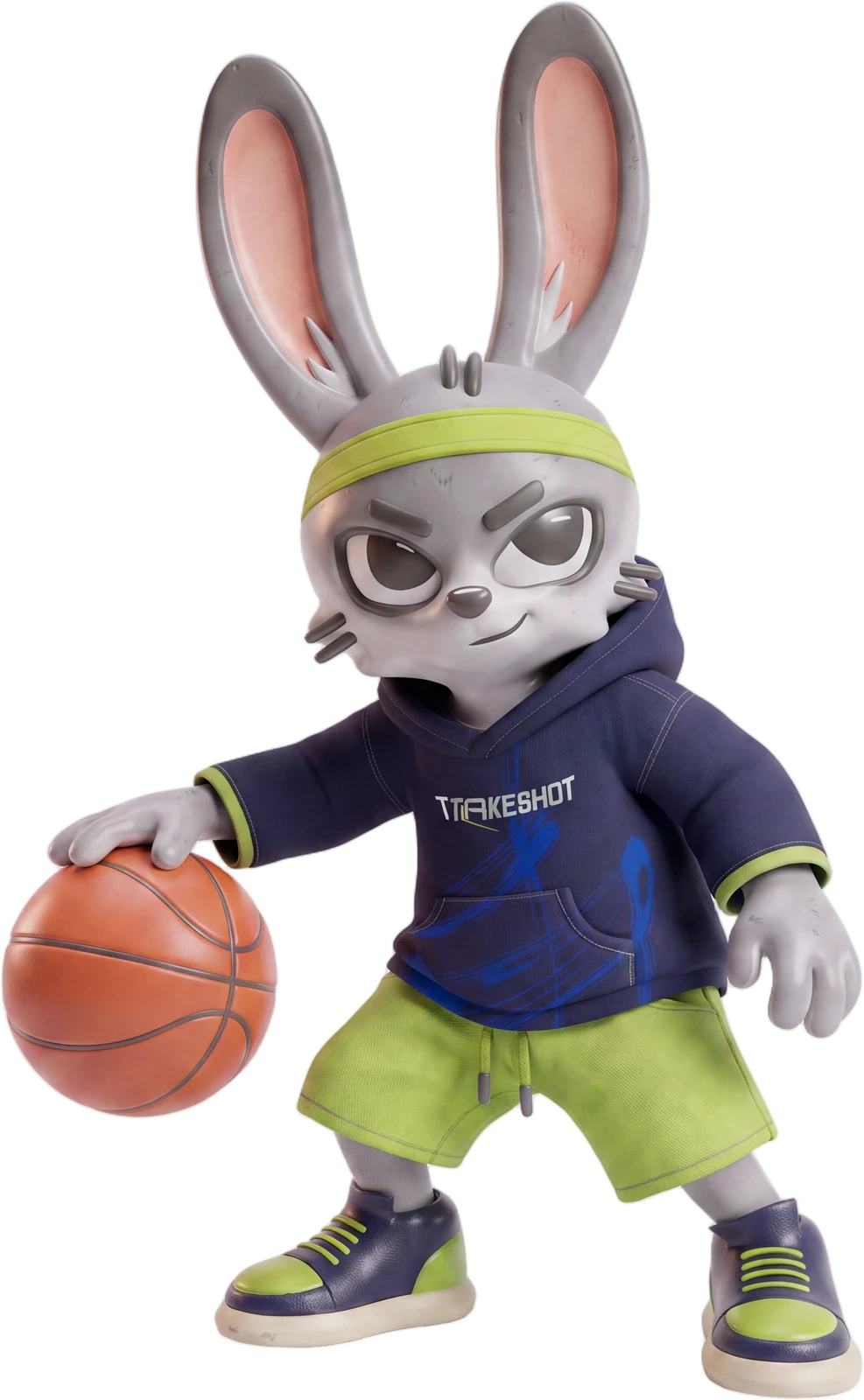 3D mascot dribbling