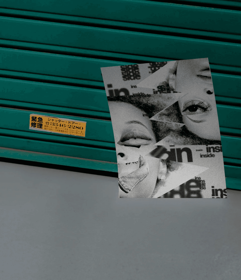 inside poster collage style