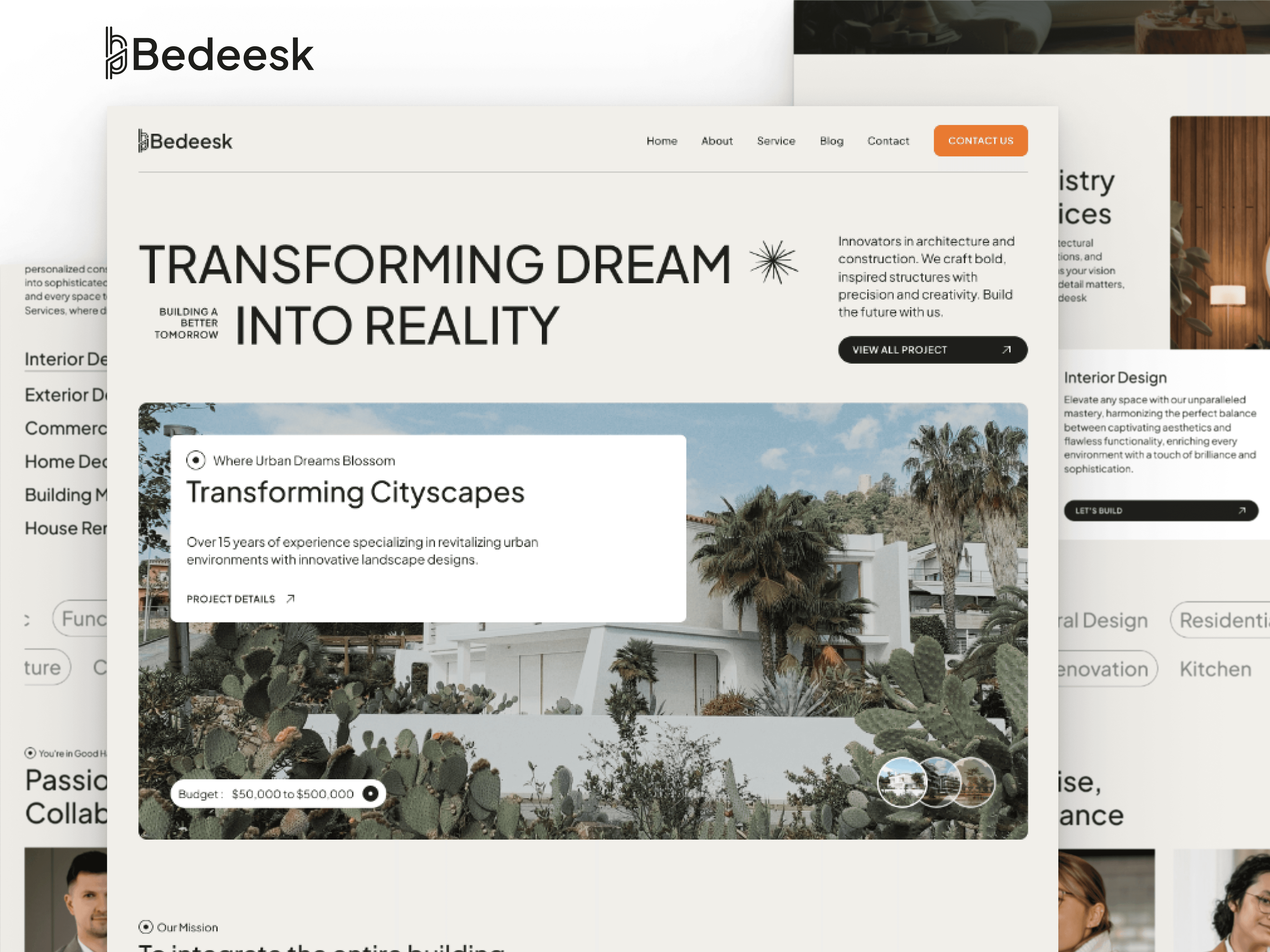 Bedeesk - Framer Template for Architecture & Interior Design Website