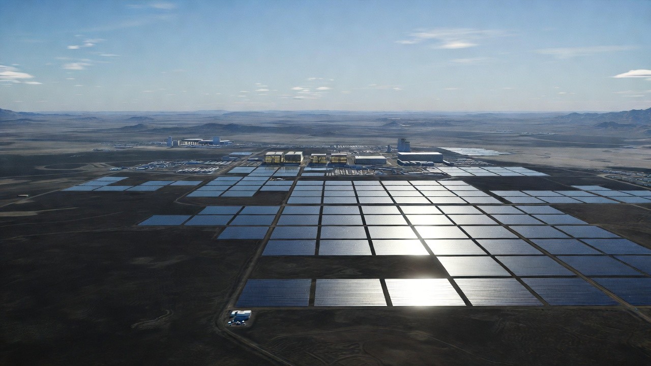Wind turbines in a dry open landscape