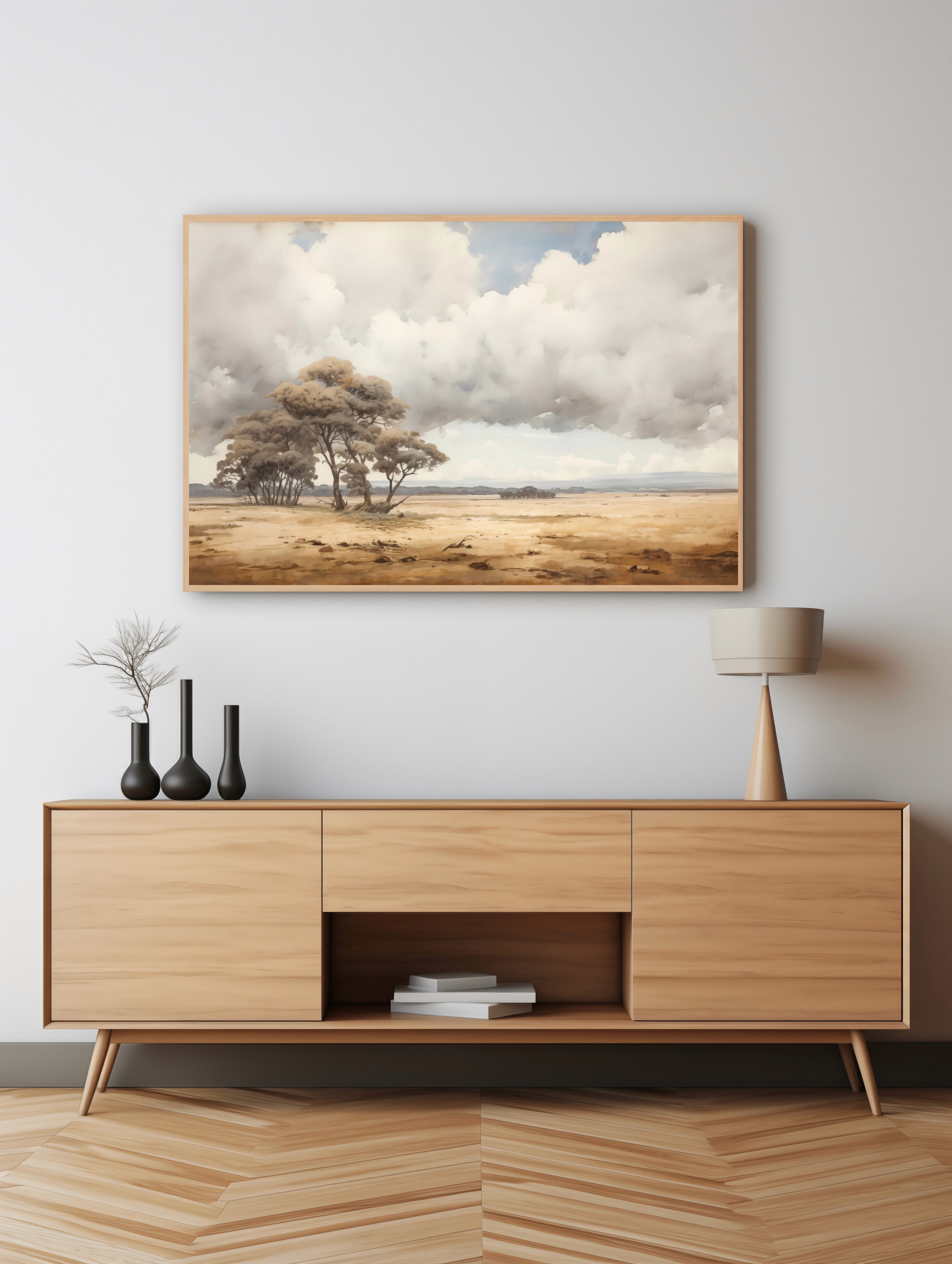 Folk Fable AI product mockup in living room