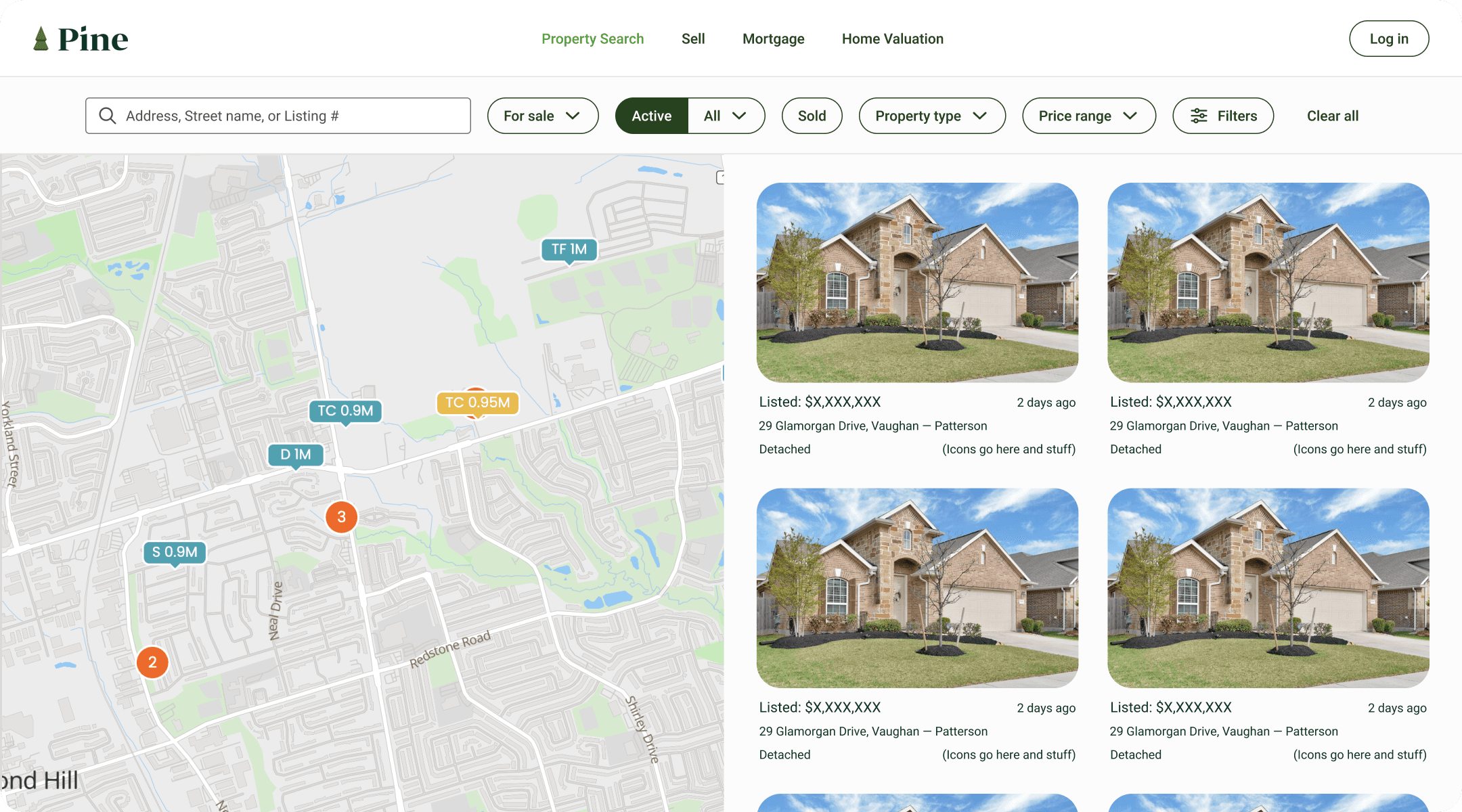 Web - Pine Homes listing page