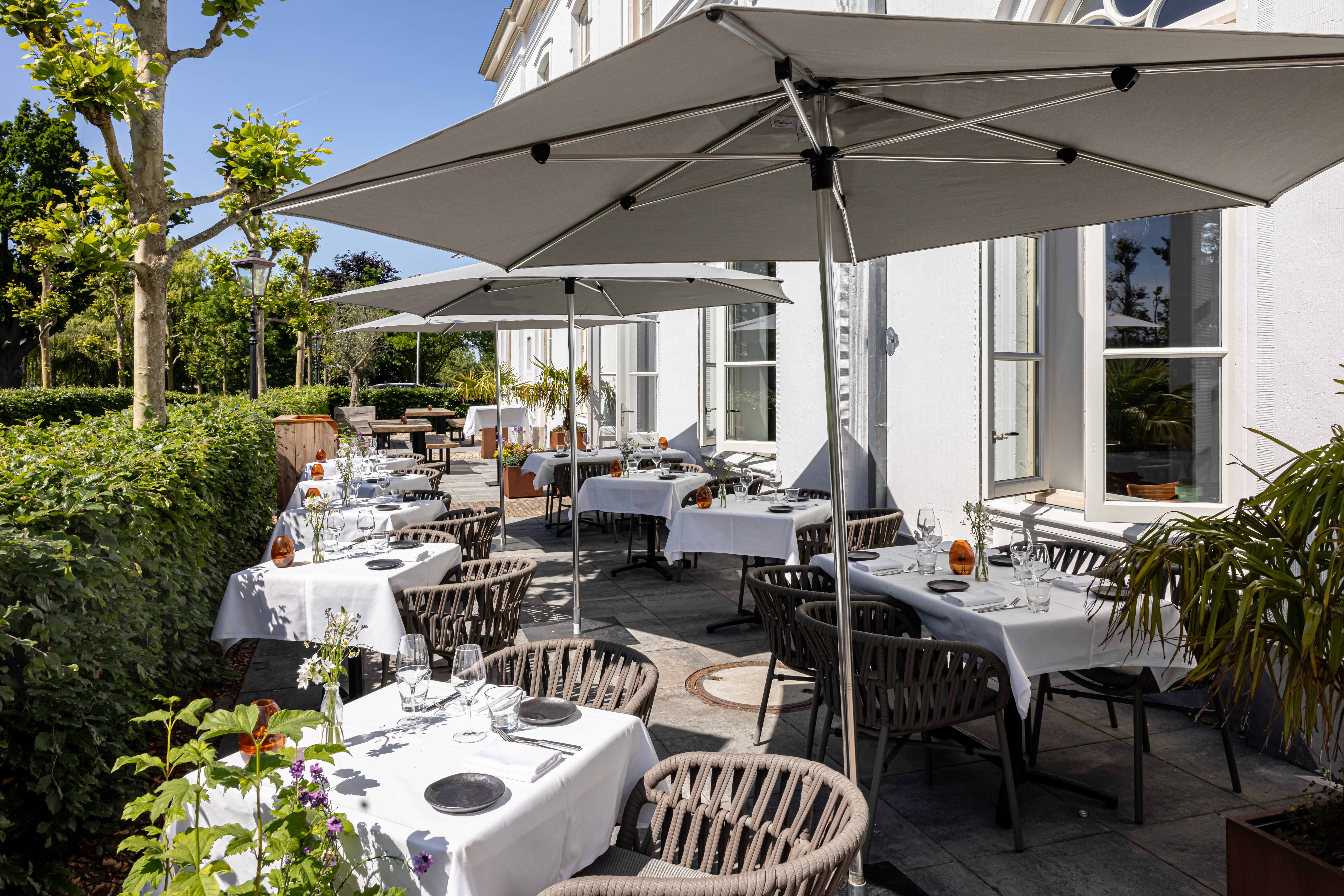 mountains with a road in between