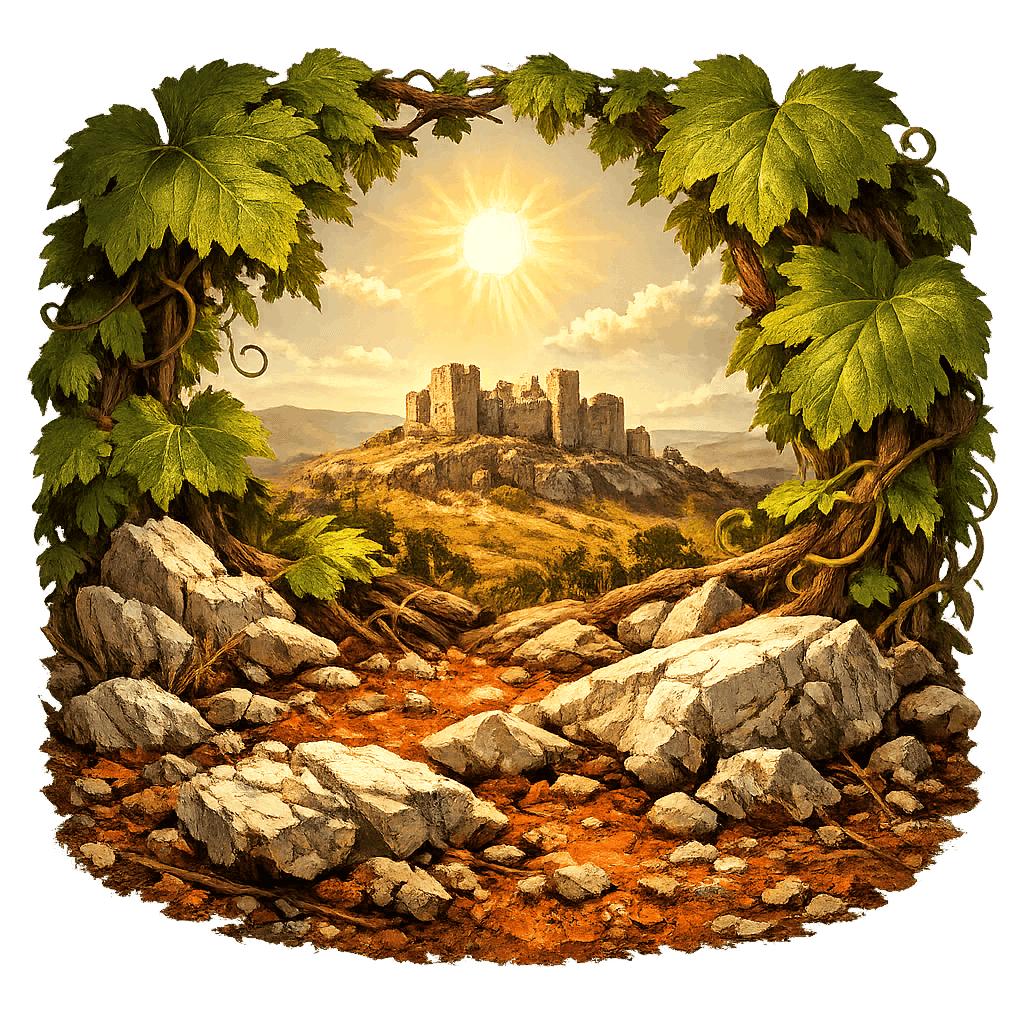 Detailed graphic of the Murgia wine region.