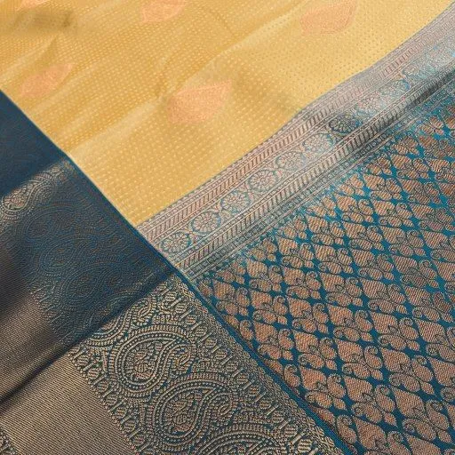 Pastel Yellow Semi Kanchivaram Art Silk Saree