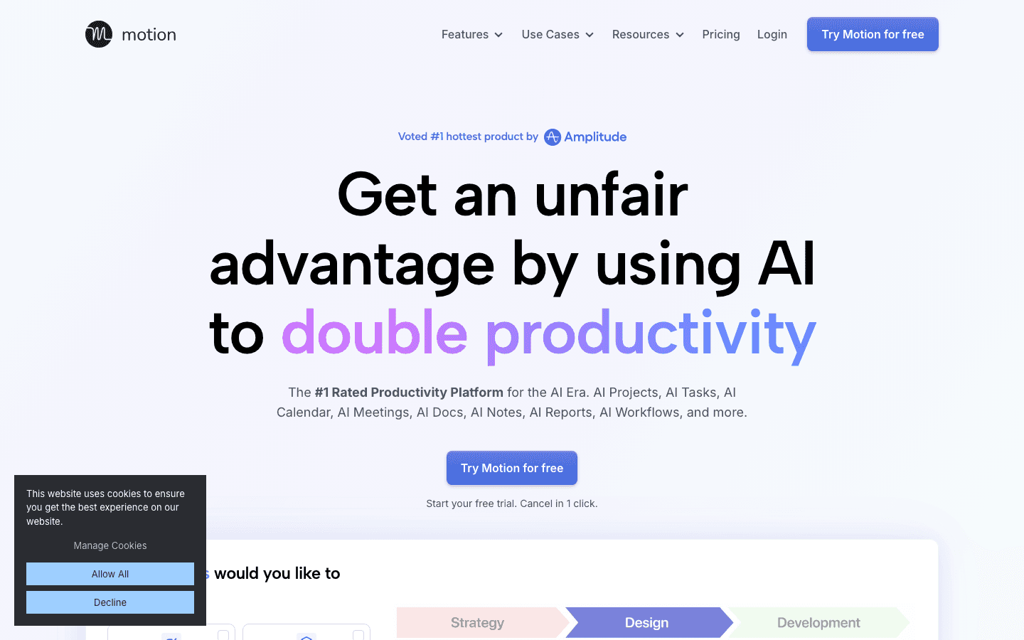 Motion app website screenshot