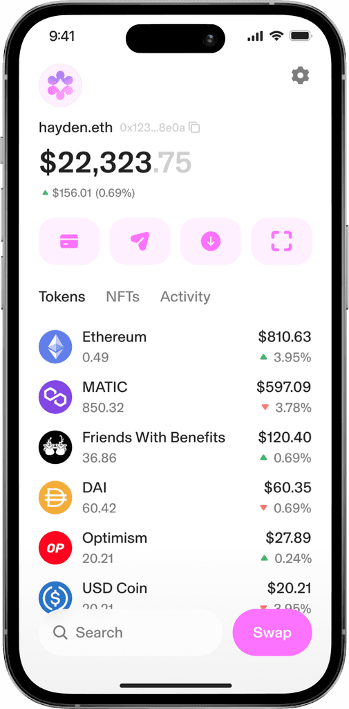 Uniswap Wallet on iOS and Android
