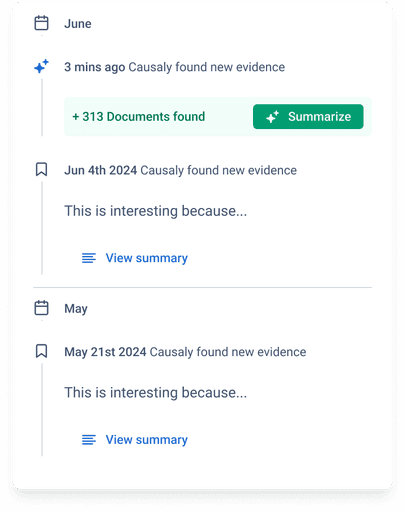 Causaly Report, New evidence storage