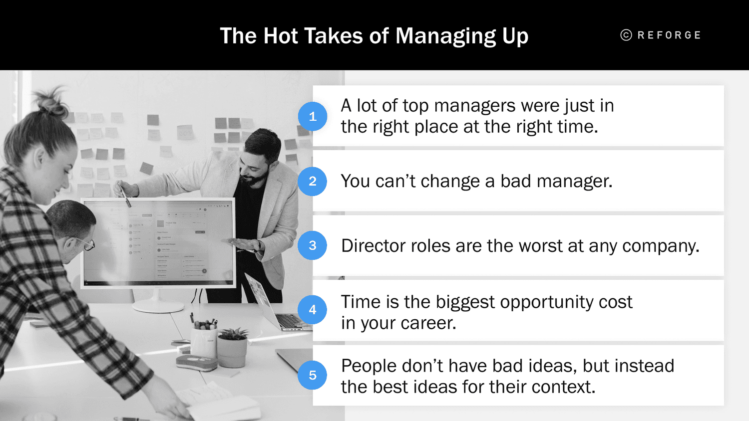 Managing Up Hot Takes List