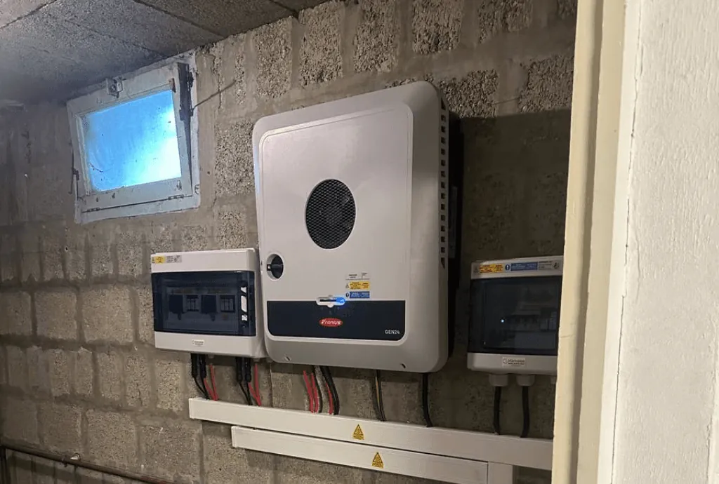 Photo d'une batterie dans une maison à Eu dont l'installation a été faite par Solarock.