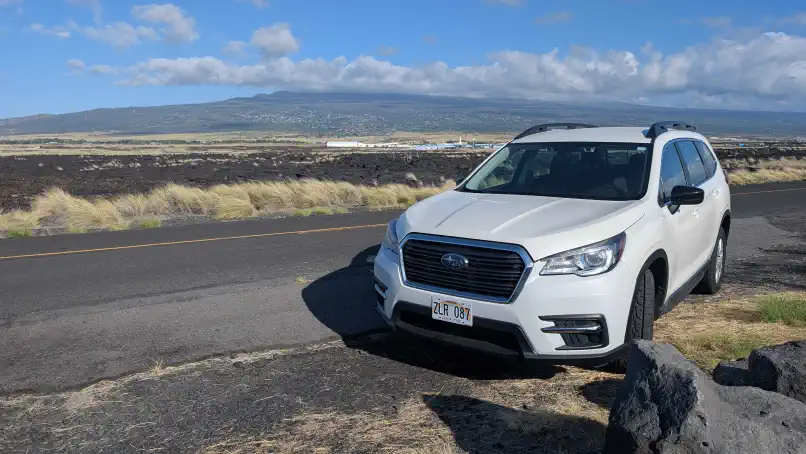 White Subaru Ascent for rent in Kona Big Island Hawaii