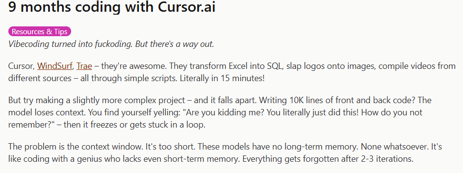 Cursor challenges Unreliable for Large or Legacy Codebases