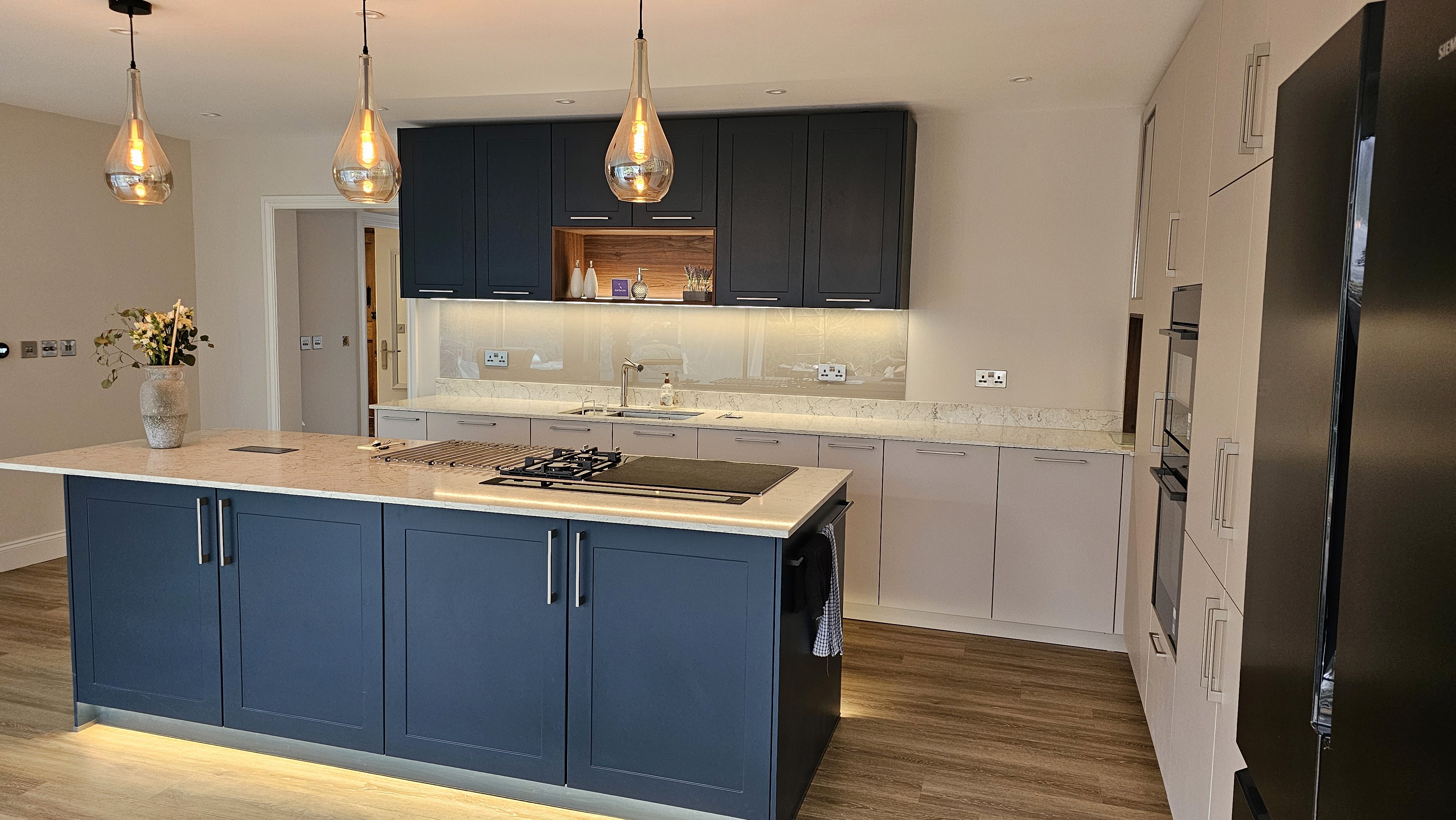 luxury bathroom door opened rear view