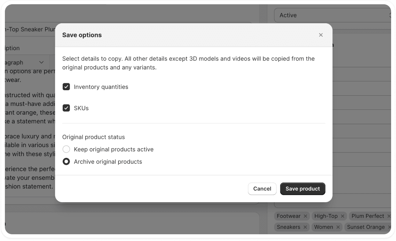 merges interface - save options