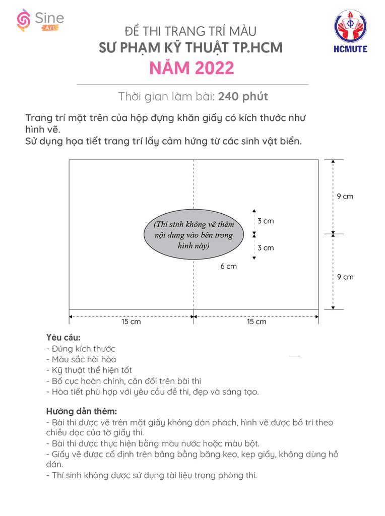 Đề thi Trang trí màu Đại học Sư phạm kỹ thuật TPHCM qua các năm