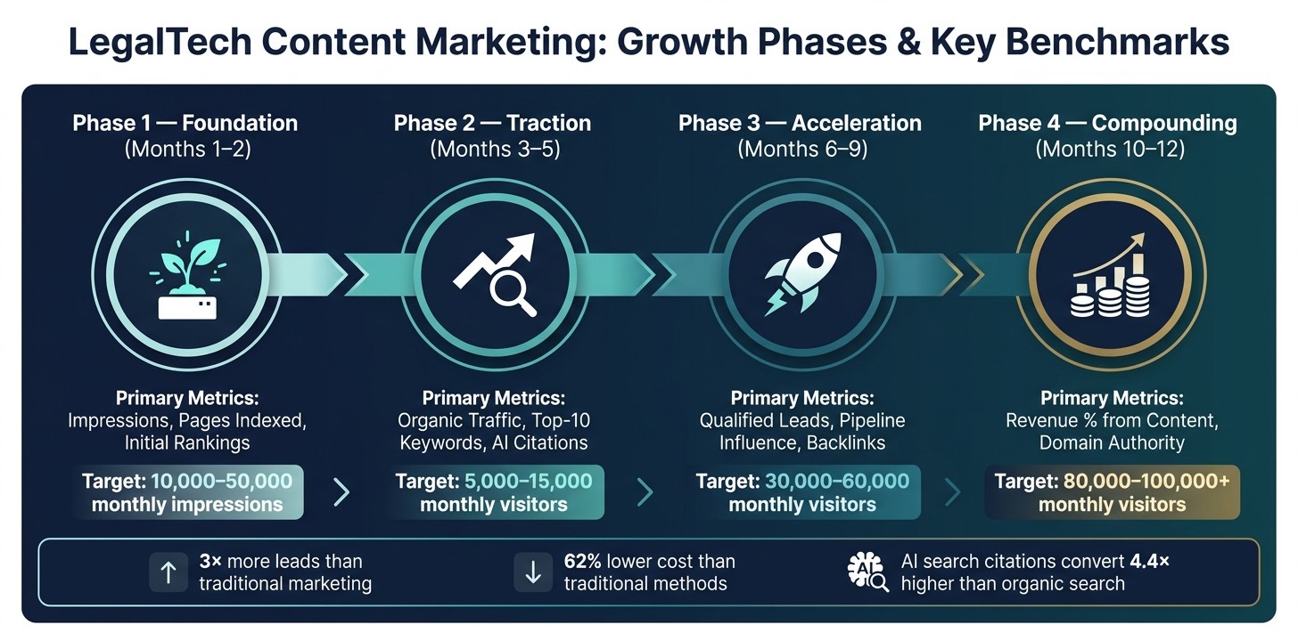 LegalTech Content Marketing: Growth Phases & Benchmarks