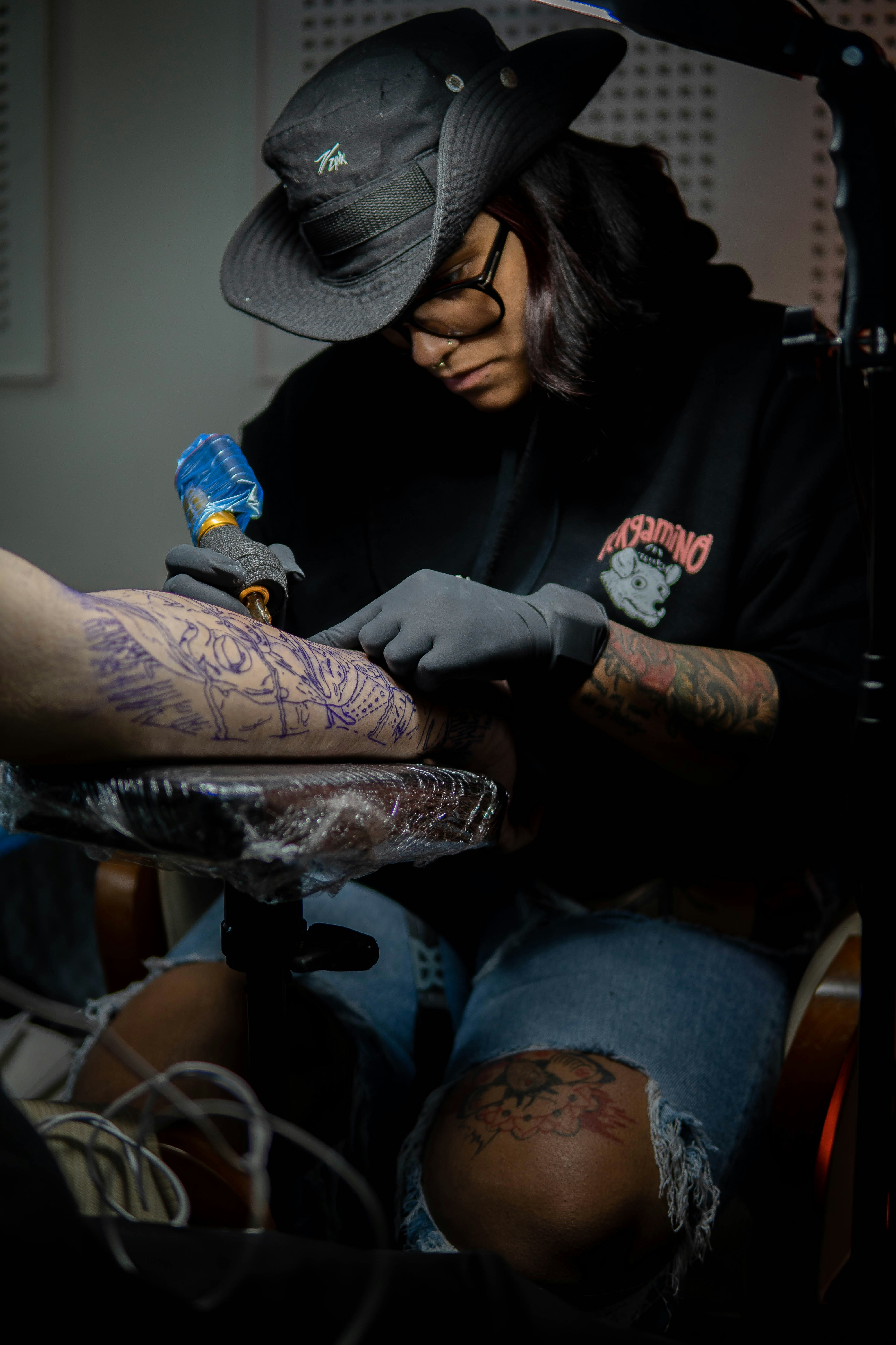 a person playing drums