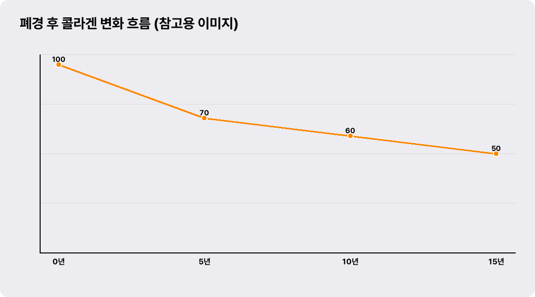 폐경 후 콜라겐 변화 흐름 (참고용 이미지)