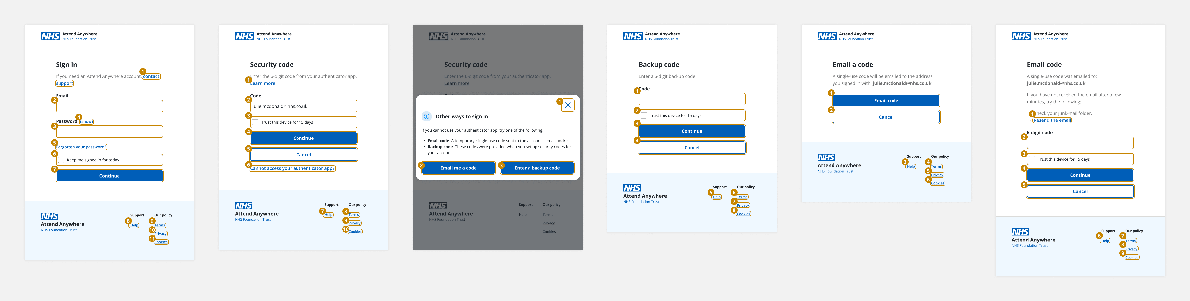 MFA accessibility styling examples and application