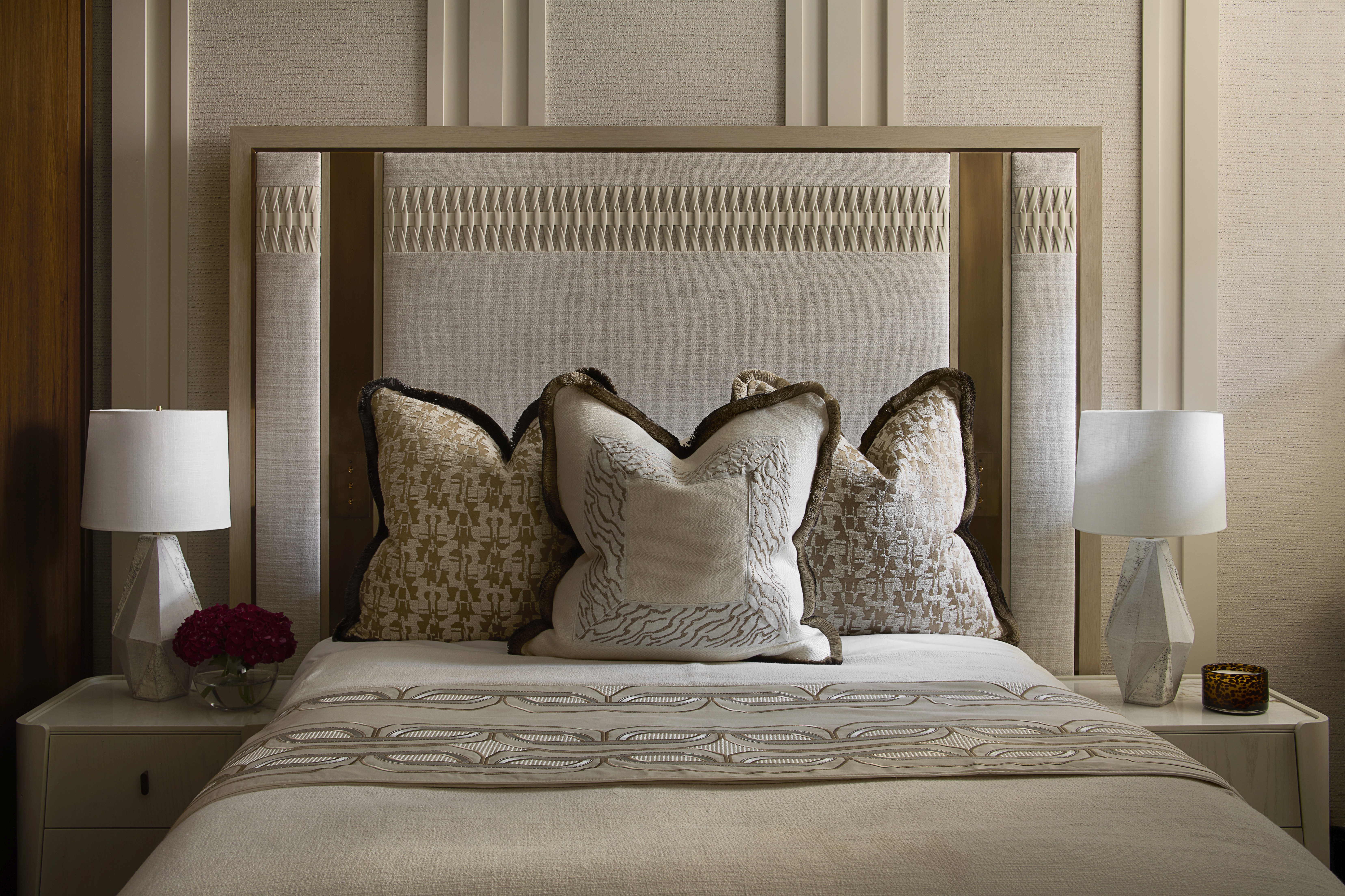 luxurious golden beige bedroom