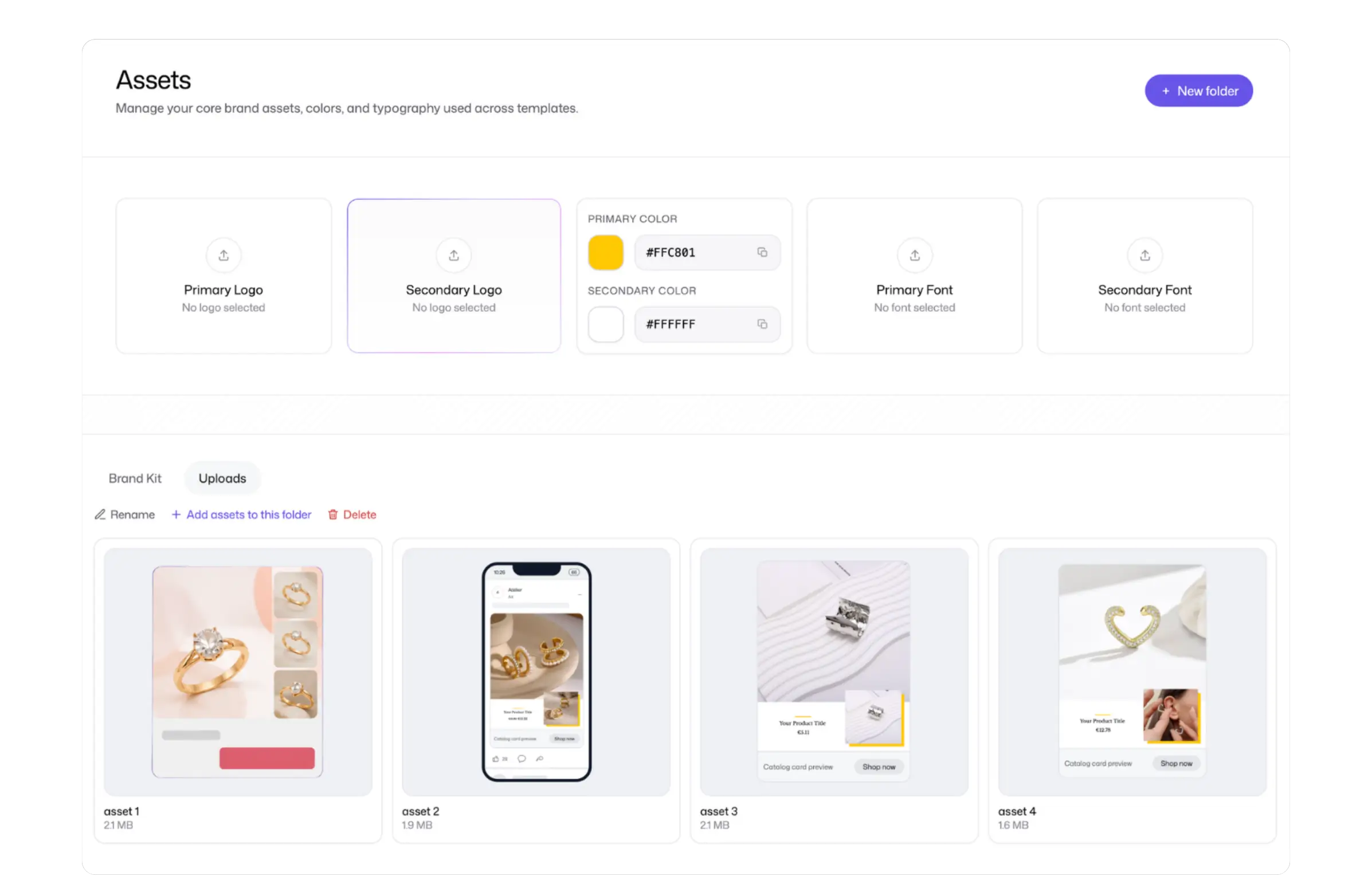 manage assets | flow by pansyer (DPA personalized catalog ads)