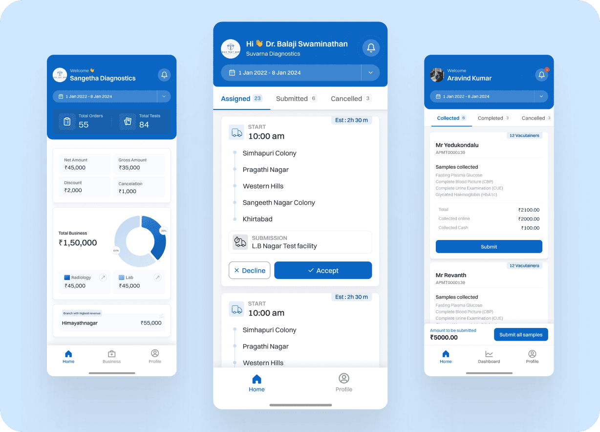 Suvarna Healthcare Software Screens