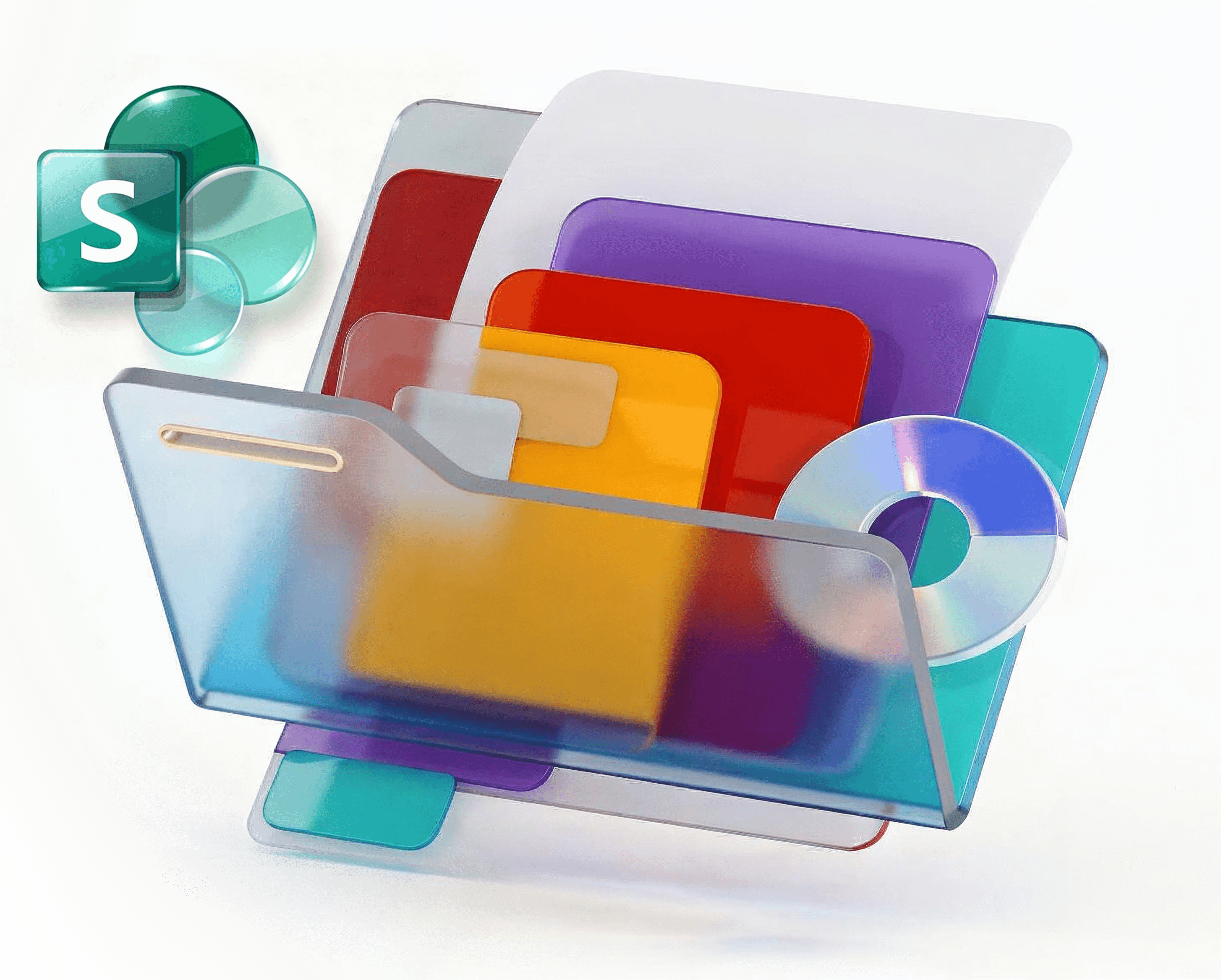 Colorful light trails in dark space