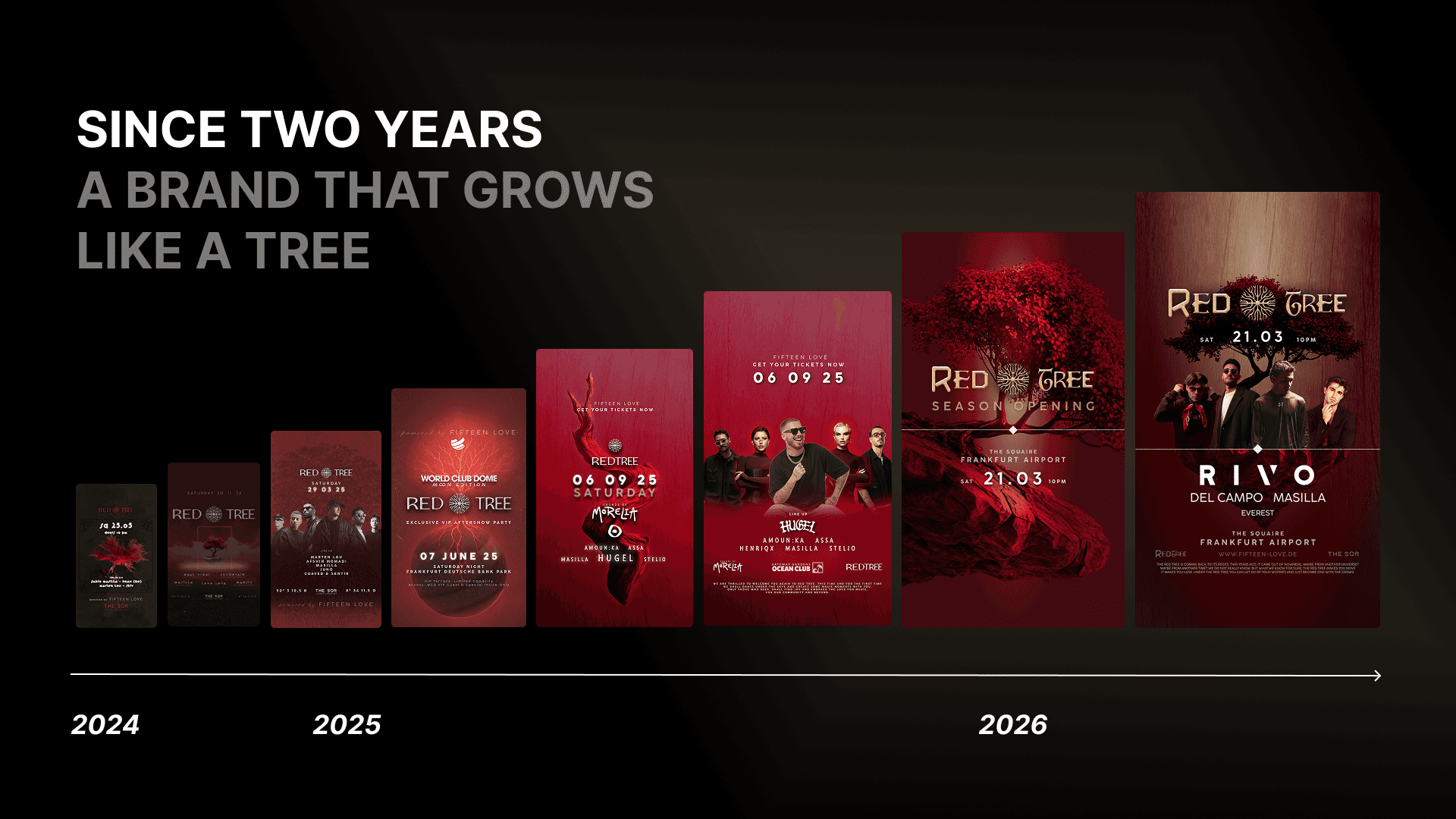 Red Tree Event Flyer Evolution /designed by Daniel Klug
