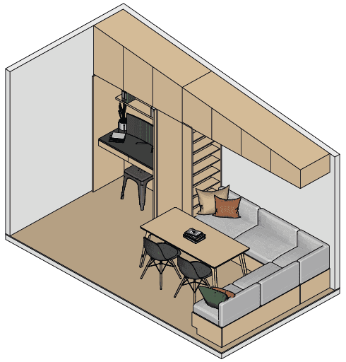 Built in office space open