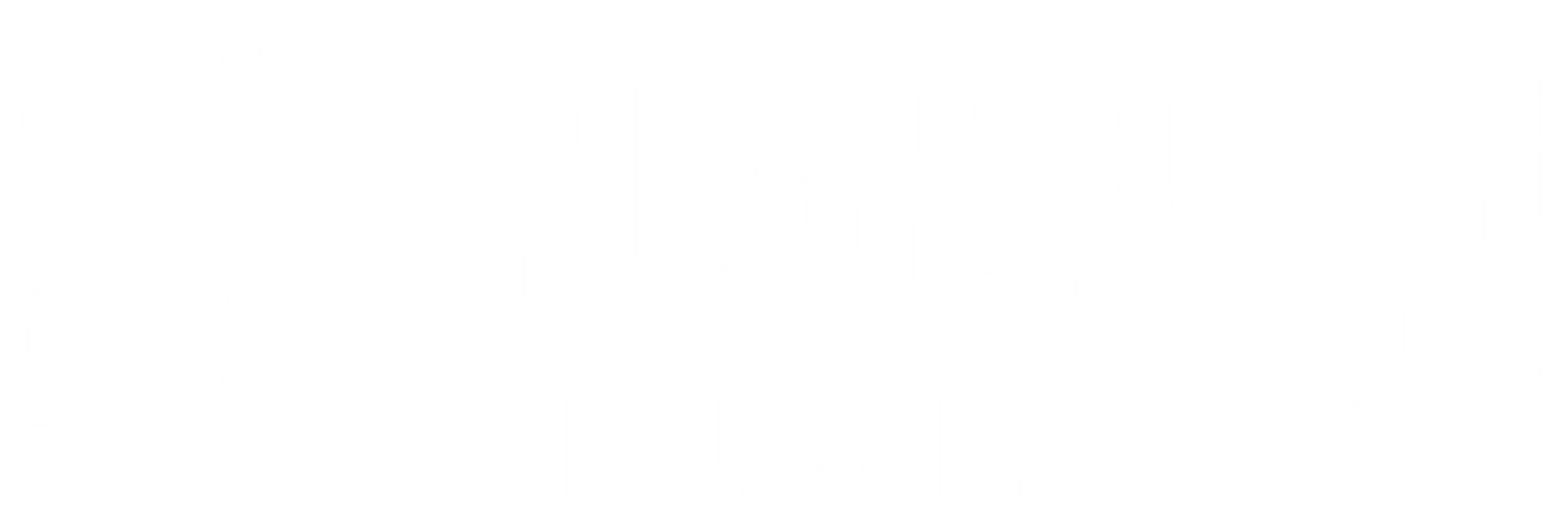 shimeru knives logo in white