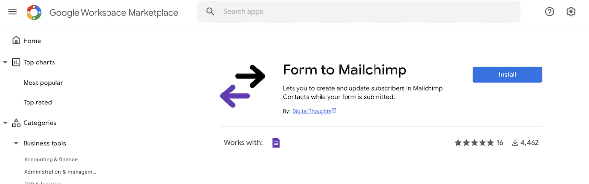 Google Forms and Mailchimp